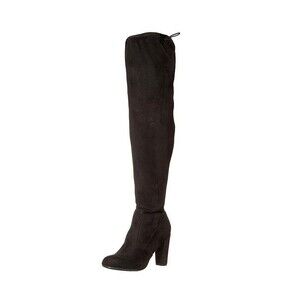 Journee Collection Womens 8 WC Black Maya Thigh High Zip Up Boots NIB IG8